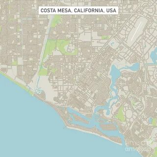 Costa Mesa California US City Street Map Digital Art by Fran