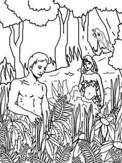 Adam and Eve Coloring Pages Printable PDF - Coloringfolder.c