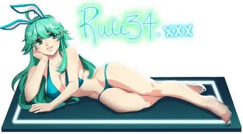 Xbooru - bikini grin laying on side rabbit ears rule34 rule 