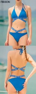 EZI Sexy Solid color Peek-a-boo Bikini Bottom Bikini Sets Bi