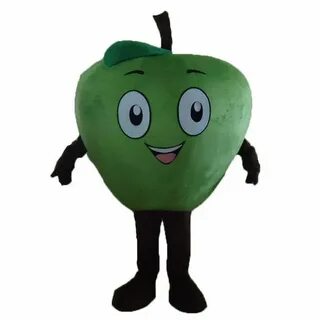 2019 Little Red/Green Apple Mascot Costume Cartoon Character