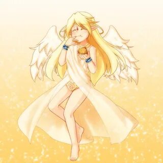 Safebooru - 1girl angel angel wings bare legs barefoot blond