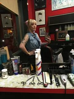 Pin by Bryan Headshave on Beautiful barberette Barber shop d