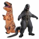 Inflatable Child T-Rex and Child Godzilla Costume Bundle #fa
