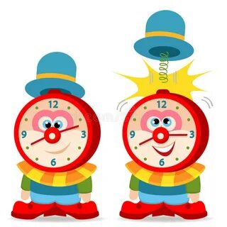 Clown with Clock stock illustration. Illustration of nose - 
