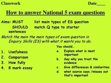 How to answer National 5 exam questions - ppt download