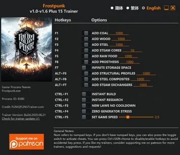 Скачать Frostpunk: Трейнер/Trainer (+9/+11/+15) 1.0 - 1.6 FL