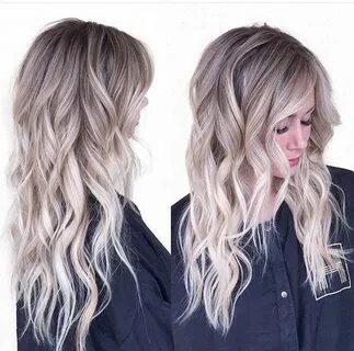 Ash blonde w shadow root Ash blonde hair colour, Ombre hair 