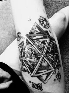 Mc Escher, tattoo, art, leg tattoo Leg tattoos, Tattoos, Mc 