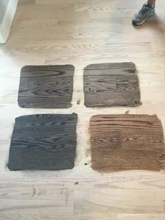 Top left Jacobean, top right Dark Walnut, bottom left Ebony,