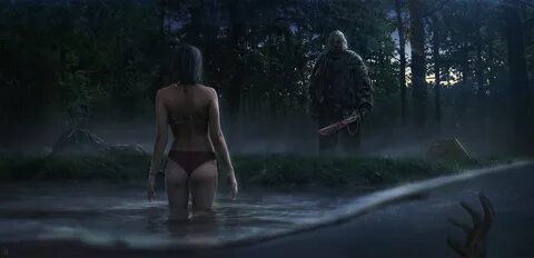 conceptart creepy crystallake fear fridaythe13th horror horrorfans jasonvoo...