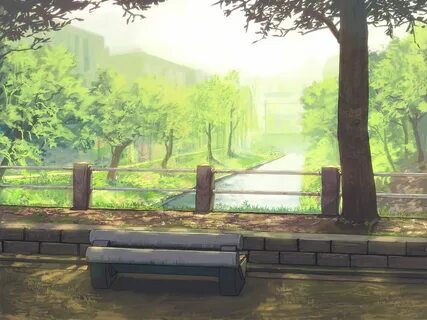 #Anime #Original #Bench #Park #1080P #wallpaper #hdwallpaper
