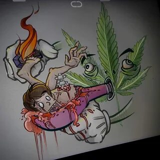 Cartoon Smoking Weed