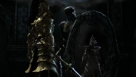 Ornstein / Old Dragonslayer reflected in Looking Glass Knigh