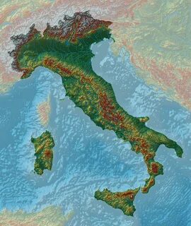 Topographical Map Of Italy - Arizona Map