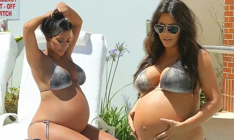 Kim Kardashian shows off baby bump in bikini just days befor