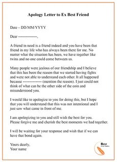Apology Letter Template to Ex Girlfriend/ Boyfriend - Sample