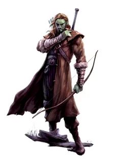 Male Half-Orc Ranger - Jando - Pathfinder PFRPG DND D&D 3.5 