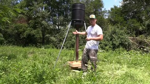 DIY $100 Modified gravity deer feeder! - YouTube