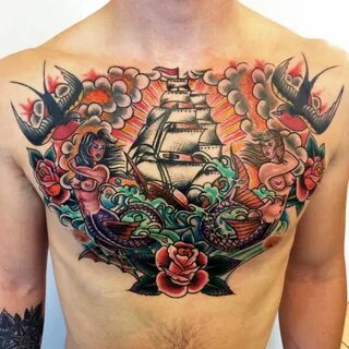 20 Old School Chest Pieces To Admire * Tattoodo