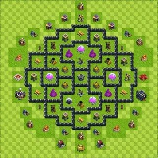 Base Layout Town Hall Level 9 Tipe Farming TALEH.CO
