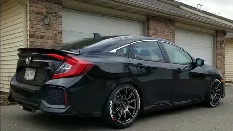 Civic Si 10th Gen. New Wheels and Lowered - YouTube