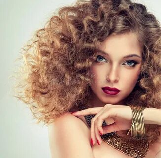 Model with curly hair stock photo. Image of burgundy - 53609