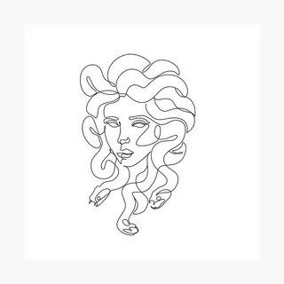 Medusa, Greek Mythology, Printable One Line Drawing, Feminin