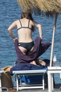 Lily Collins Booty In Bikini In Ischia, Italy - Celeb Privat