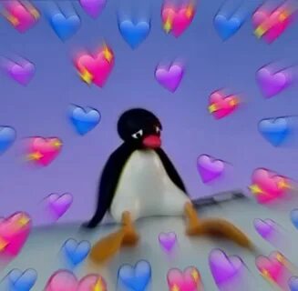 Pingu heart wholesome reaction meme Pingu memes, Love memes,