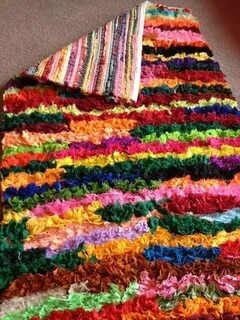 Zinda Frilled Shaggy Eco Friendly Rainbow Multi Colours Rug 