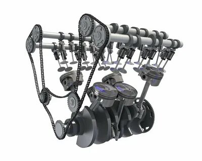 V6 Engine Cylinders Crankshaft - 3D Model by 3D Horse