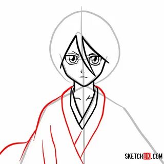 How to draw Rukia Kuchiki face Bleach - Sketchok easy drawin