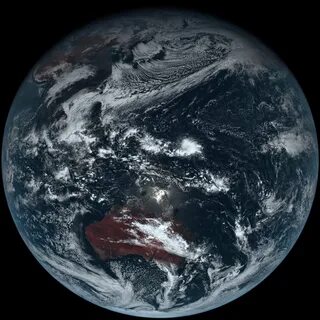 Full disk, true-color image of Earth taken by Himawari-8, the Japanese weat...