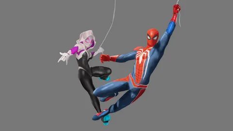 Wallpaper 4k Spiderman Ps4 And Spider Gwen Art Wallpaper