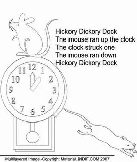 Hickory dickory dock coloring pages Hickory dickory dock, Hi