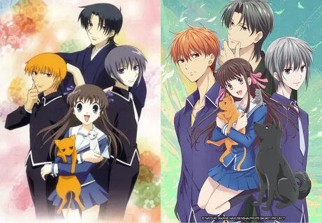 Side by side comparison of Fruits Basket 2001 v 2019 (Episod