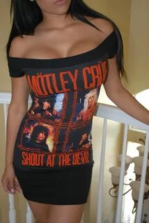 DIY Motley Crue Mini Dress "Shout" Glam Rock Metal concert XS-XL Rocker girl, Gl
