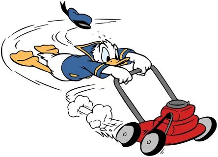 Clip art of Donald Duck mowing the lawn #disney, #donaldduck