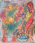 Marc Chagall"Le Couple aux Fleurs"(1950) Chagall paintings, 