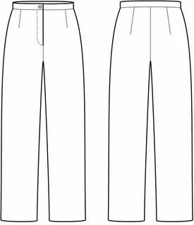 Vorder- und Rückansicht der technische Zeichnung einer Hose 
