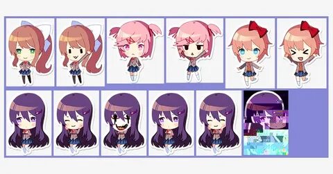 Stickers - Doki Doki Literature Club Chibi PNG Image Transpa