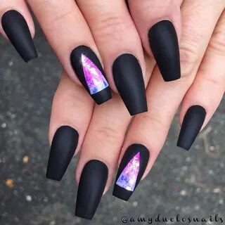 Coffin Black And Purple Ombre Nails - Degraff Family
