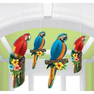 Margaritaville Tropical Bird Honeycomb Decorations - PartyBe