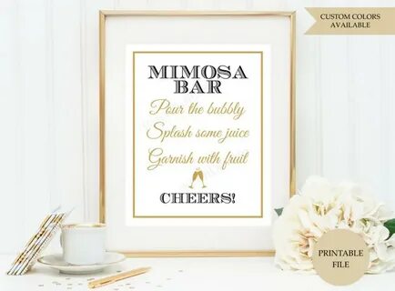 Mimosa Bar Sign (PRINTABLE FILE) - Mimosa Bar Printable - Ch