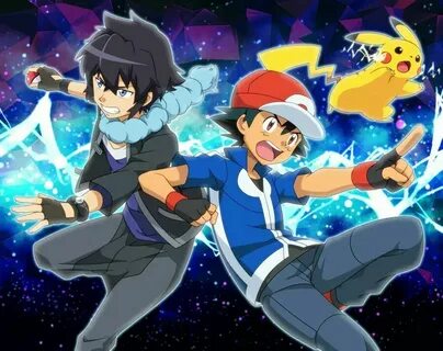 Ash Ketchum and Pikachu with Alain . ♡ I give good credit to