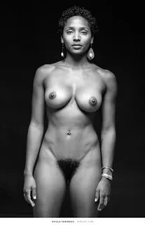 Nude ebony woman