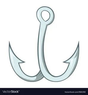 Hook for fishing icon cartoon style Royalty Free Vector
