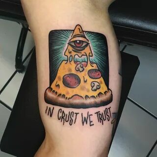 Pizza tattoo addition to TrashFood sleeve in progress, Cavan