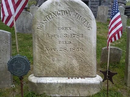 Washington Irving's grave at Sleepy Hollow Cemetery Cemetery